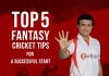 Top 5 fantasy Cricket Tips